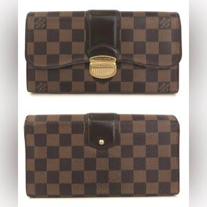 Louis Vuitton Damier Ebene Portefeuille Sistina Long Bifold Wallet